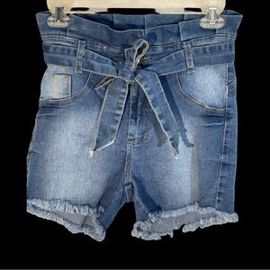 BUZZ from Brazil Denim Blue Jean Shorts. Matching Belt, Stretch Super Cute Sz. S